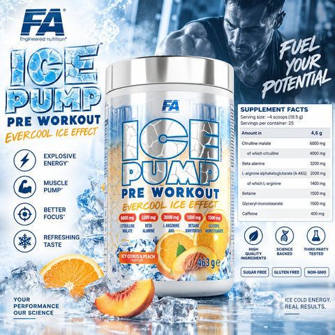 Fa ICE Pump Evercool PreWorkout 463 g - Icy citrus peach