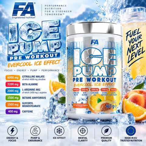 Fa ICE Pump Evercool PreWorkout 463 g - Icy citrus peach