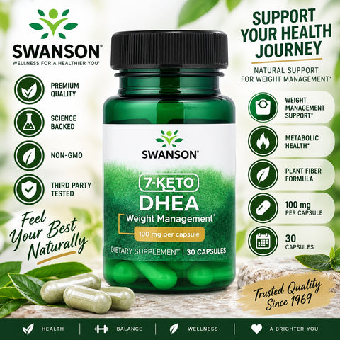 Swanson Vitamins 7-Keto DHEA Weight Management  100 mg 30 Caps