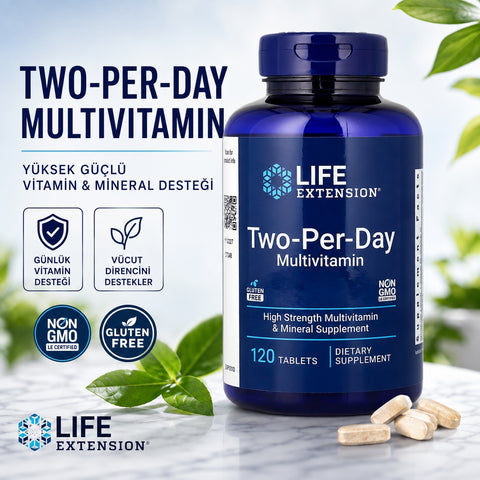 Life Extension Two-Per-Day Multivitamin & Mineral Supplement 120 Tablet