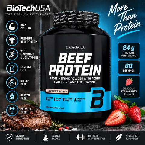 BiotechUSA Beef Protein 1,8 kg - Strawberry