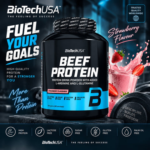 BiotechUSA Beef Protein 1,8 kg - Strawberry