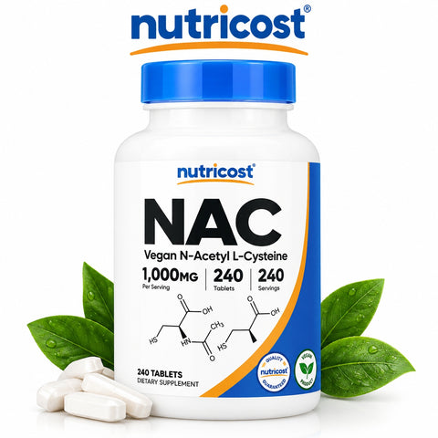 Nutricost Vegan N-Acetyl L-Cysteine NAC 1,000 mg 240 Tablet