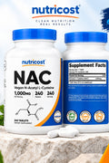 Nutricost Vegan N-Acetyl L-Cysteine NAC 1,000 mg 240 Tablet