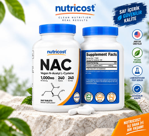 Nutricost Vegan N-Acetyl L-Cysteine NAC 1,000 mg 240 Tablet