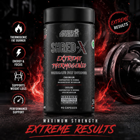 Applied Nutrition Shred X Tyrosine Theanine Green Tea Caffeine  Extreme Thermogenic 90 Capsules