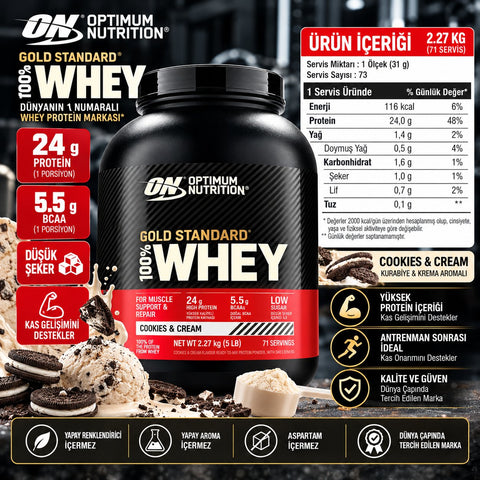 Optimum Gold Standard Whey Protein Tozu 2263 Gr - Kurabiye