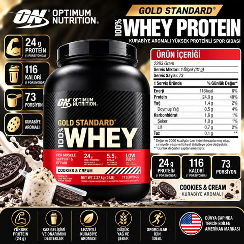 Optimum Gold Standard Whey Protein Tozu 2263 Gr - Kurabiye