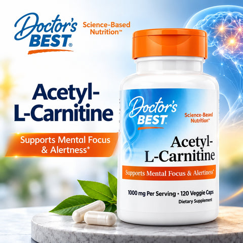 Doctor's Best Acetyl-L-Carnitine Hcl 1000 mg 120 Veggie Caps