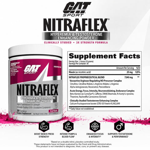 GAT SPORT Nitraflex Preworkout Hyperemia Test booster Fruit Punch 300 g