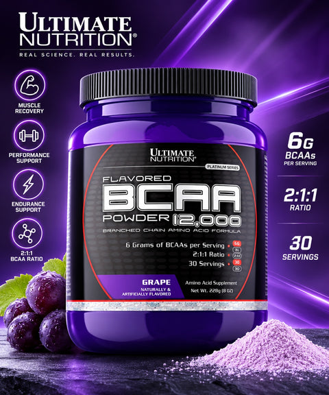 Ultimate Nutrition BCAA Powder 12000 Grape 30 Servings