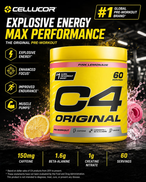 Cellucor C4 Original PreWorkout 60 Serving - Pink Lemonade