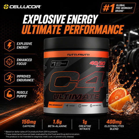 Cellucor C4 Ultimate Preworkout 380g Tutti Frutti 40 Servis