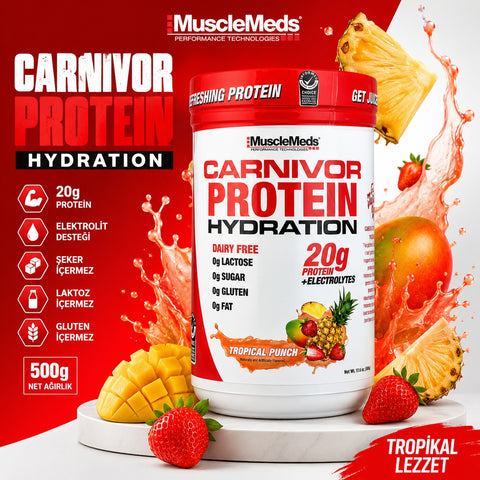 MuscleMeds, Carnivor Protein Hydration Tropical Punch 500 g