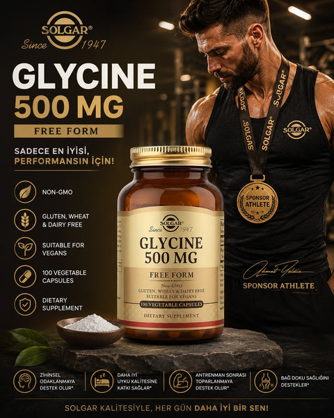 Solgar Glycine 500 mg 100 Vegetable Capsules