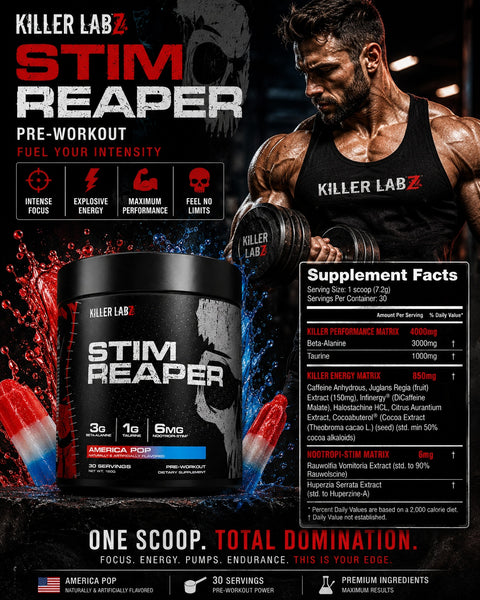 KILLER LABZ HIGH STIM ENERGY MATRIX PUMP PREWORKOUT REAPER 30 SERV.