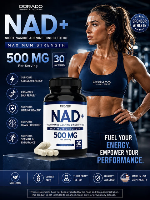 DORADO NUTRITION NAD Nicotinamide Riboside Support Made in the USA - 30 Vegan Caps