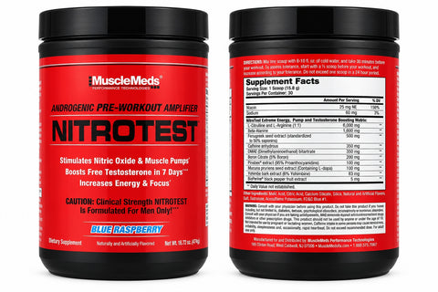 MuscleMeds Nitrotest Androgenic PreWorkout Nitric Oxide & Muscle Pumps Test booster 474 gr
