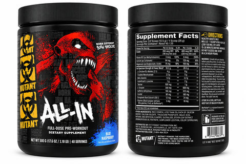 Mutant All-In Full-Dose PreWorkout 500 gram - Blue Raspberry