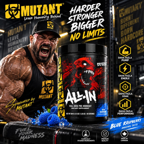 Mutant All-In Full-Dose PreWorkout 500 gram - Blue Raspberry