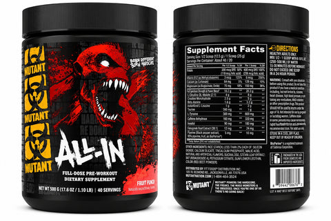 Mutant All-In Full-Dose PreWorkout 500 gram - Fruit Punch