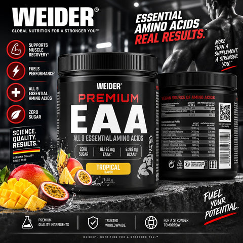 Weider Premium EAA Amino Acid All 9 Essential Amino acid 325 Gr - Tropical