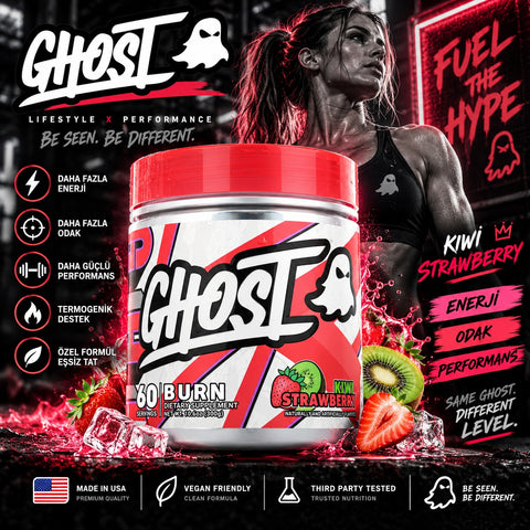 Ghost Burn Choline Bitartrate , Acetyl-L-Carnitine HCl , L-Tyrosine , KSM66 , NeuroFactor Burner Kiwi Strawberry 300 g