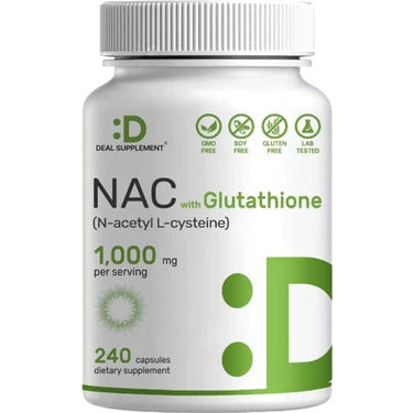 Deal Supplement NAC Supplement (N-Acetyl Cysteine) with Reduced Glutathione, 240 Capsules