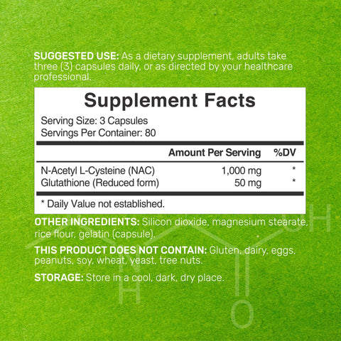 Deal Supplement NAC Supplement (N-Acetyl Cysteine) with Reduced Glutathione, 240 Capsules