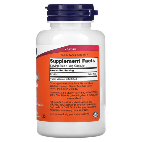 Now Foods , Inositol Capsules, 500 mg, 100 Veg
