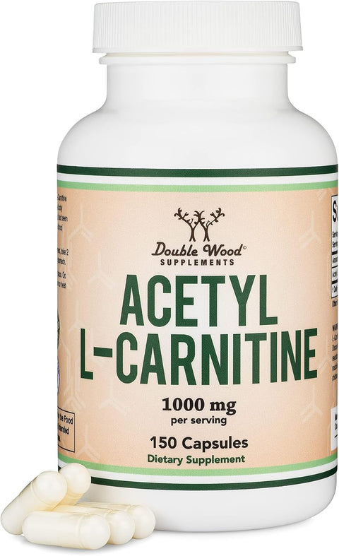Double Wood Acetyl L-Carnitine ALCAR for Brain Memory Function Support 1,000mg 150 Caps