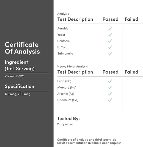 Double Wood Vitamin D3 K2 MK-7 Immune Support 5,000 IU Liquid Drops
