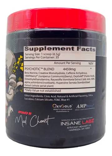 Insane Labz Psychotic Preworkout Blue Lemonade – 35 Servis