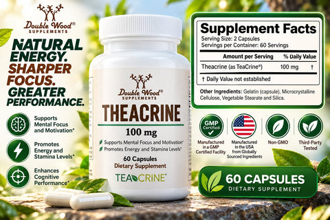 Double Wood Theacrine TeaCrine 100mg Energy & Focus 60 Caps