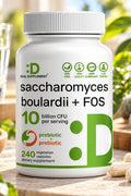 Deal Supplement Saccharomyces Boulardii Probiotics + FOS 10 Billion CFU, 240 Veggie Caps