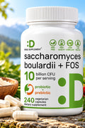 Deal Supplement Saccharomyces Boulardii Probiotics + FOS 10 Billion CFU, 240 Veggie Caps