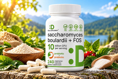 Deal Supplement Saccharomyces Boulardii Probiotics + FOS 10 Billion CFU, 240 Veggie Caps