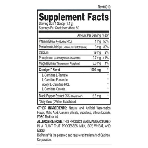 Evogen Carnigen L Carnitine Powder 50 Servis