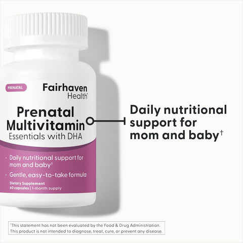 Fairhaven Health Prenatal Women Multivitamin DHA Vitamin Choline Myo-Inositol Citrus Moms &amp; Maternity 60 Caps