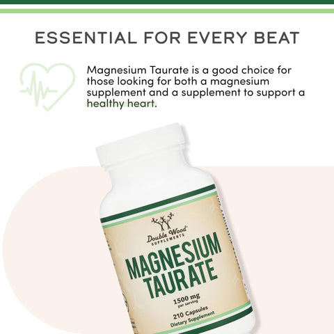 Double Wood Magnesium Taurate Cardiovascular Health to Boost 210 Vegan Caps
