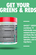 GHOST Greens Spirulina, & Chlorella, Prebiotics, 10 Billion CFU Probiotic & Digestive Enzymes 330 Gr