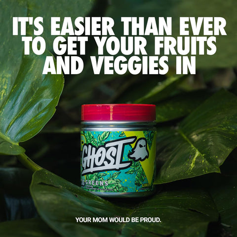 GHOST Greens Spirulina, & Chlorella, Prebiotics, 10 Billion CFU Probiotic & Digestive Enzymes 330 Gr