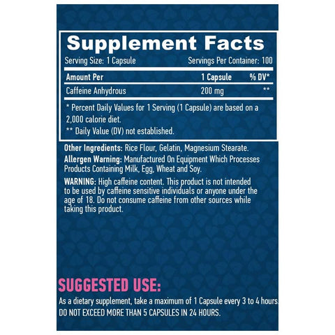HAYA LABS Caffeine 200 mg 100 Caps