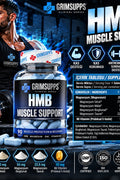 Grimsupps HMB 3000 mg Magnezyum, Çinko ve B6 Vitaminli 90 Tablet