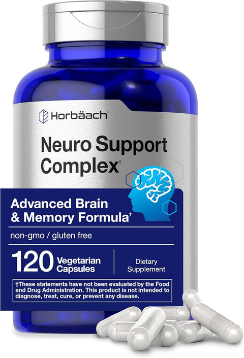 Horbäach Brain Neuro Choline Memory with Phosphatidylserine Dmae Bacopa Lions mane  120 Caps