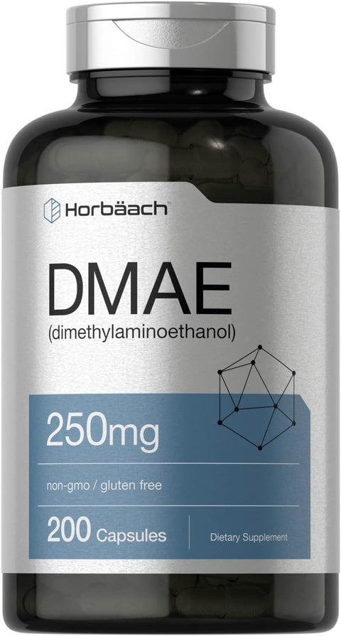 Horbaach DMAE Dimethylaminoethanol Bitartrate 250 mg 200 Caps