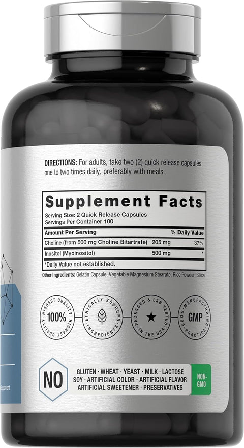 Horbaach Choline Inositol 1000mg 200 Caps