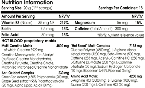 SCITEC Hot Blood Hardcore Preworkout 375 GRAM