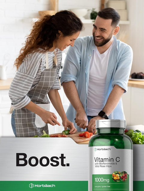 Horbäach Vitamin C 1000mg Bioflavonoids and Rose HIPS High Strength Formul 250 Caps