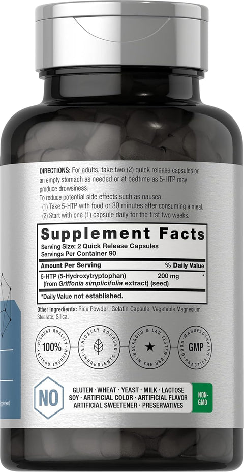 Horbäach 5-HTP Hydroxytryptophan Griffonia Simplicifolia 200mg 180 Caps